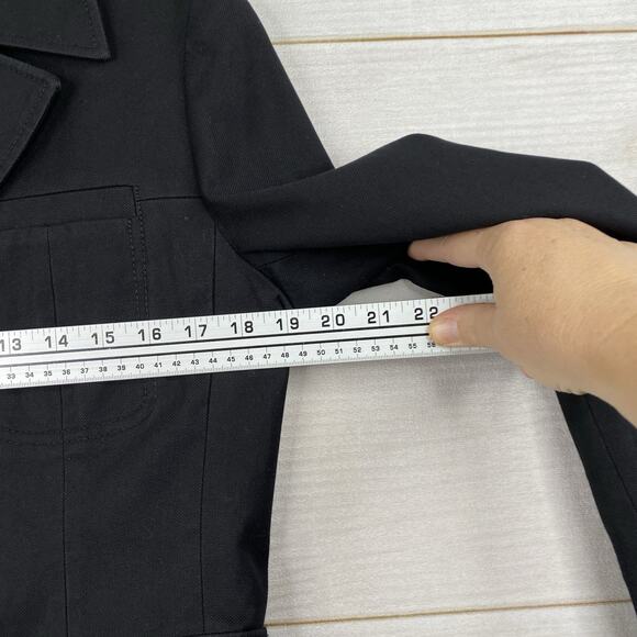 Ann Taylor Blazer Jacket Womens 10 Black Stretch Cotton Lined Two Button Casual - Picture 7 of 10